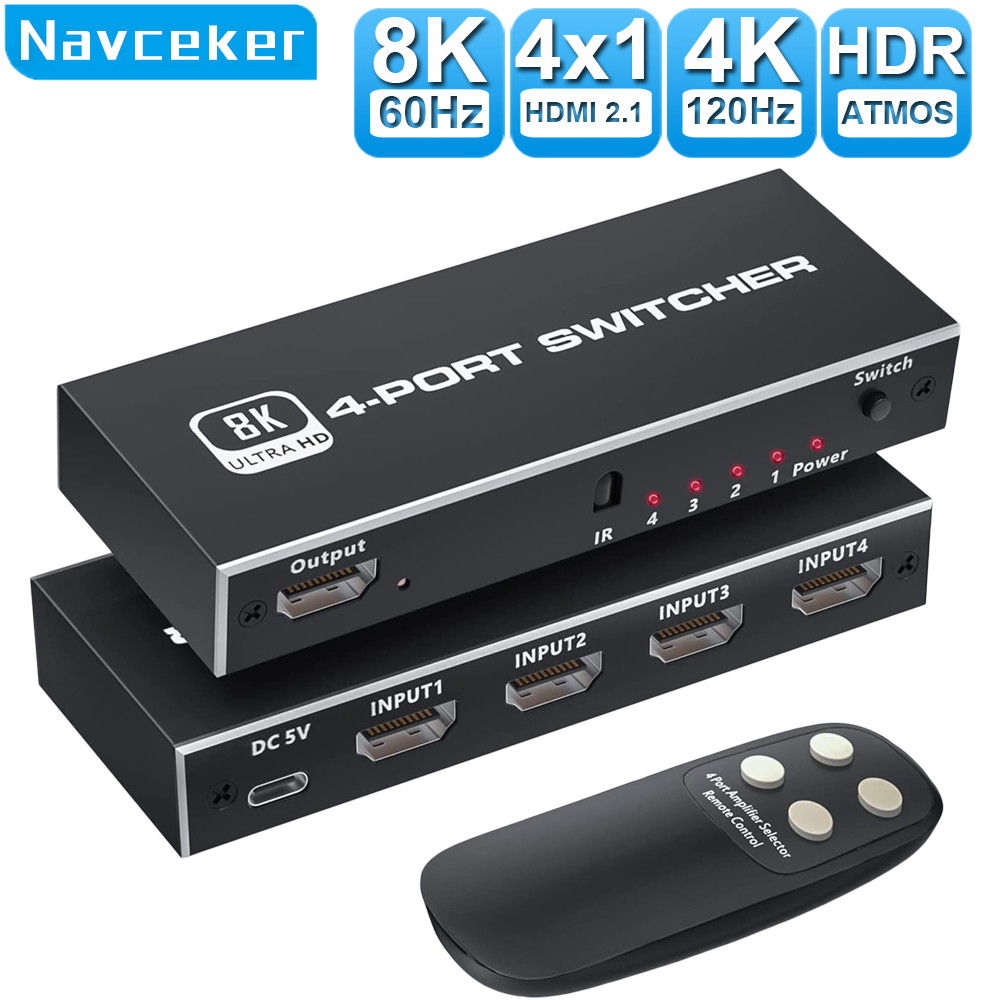 Hdmi Splitter 1 In 4 Out 4K 60Hz - 2026 Switcher HDMI 2.1-Compatible 4 in