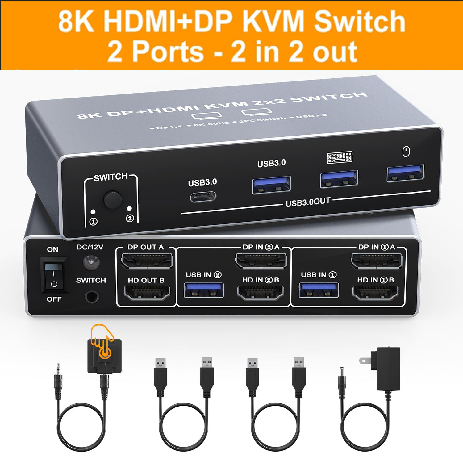 Hdmi Kvm Switch 4 Port Dual Monitor - 8K DisplayPort HDMI KVM Switch 2