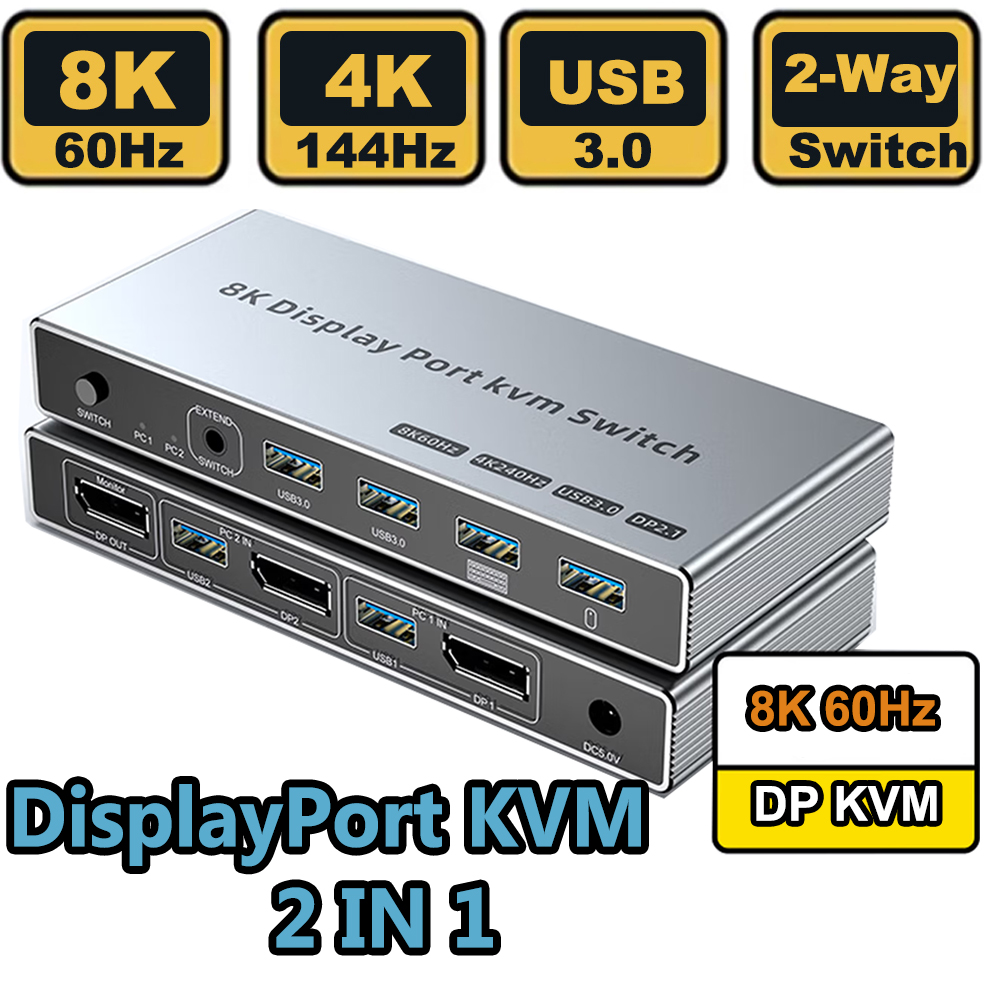 Hdmi Matrix Switch 4X4 4K 60Hz - Displayport KVM Switch 2 in 1