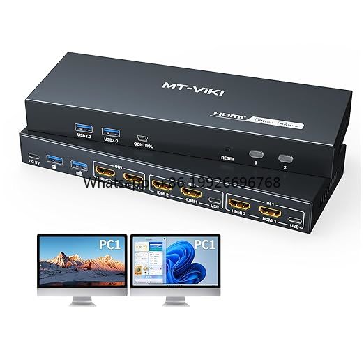 Hdmi Kvm Switch 4 Port Dual Monitor - 8K 60Hz HDMI KVM Switch 2