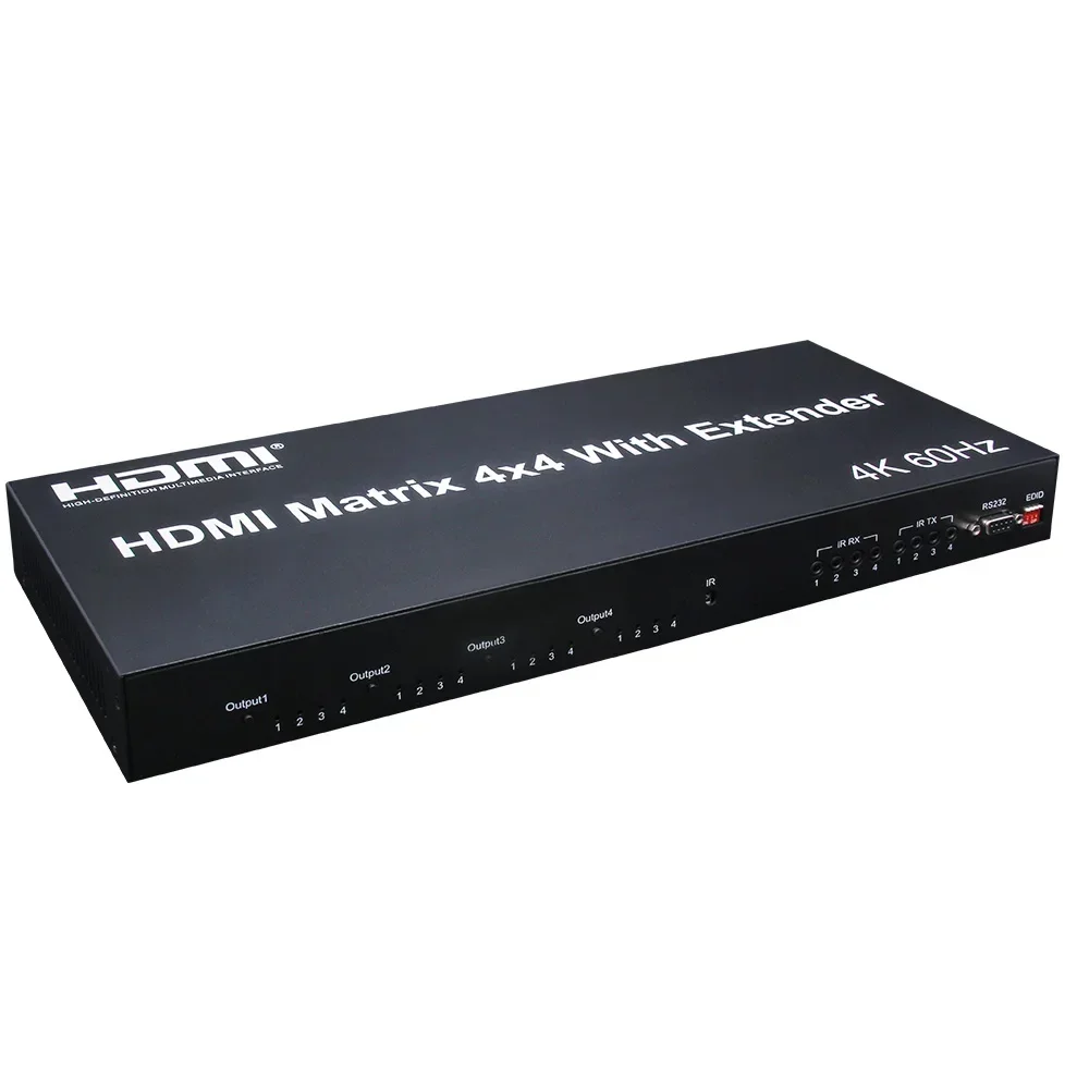 Hdmi Matrix Switch 4X4 4K 60Hz - 4K 60Hz 4X4 Matrix HDMI2.0 4x4