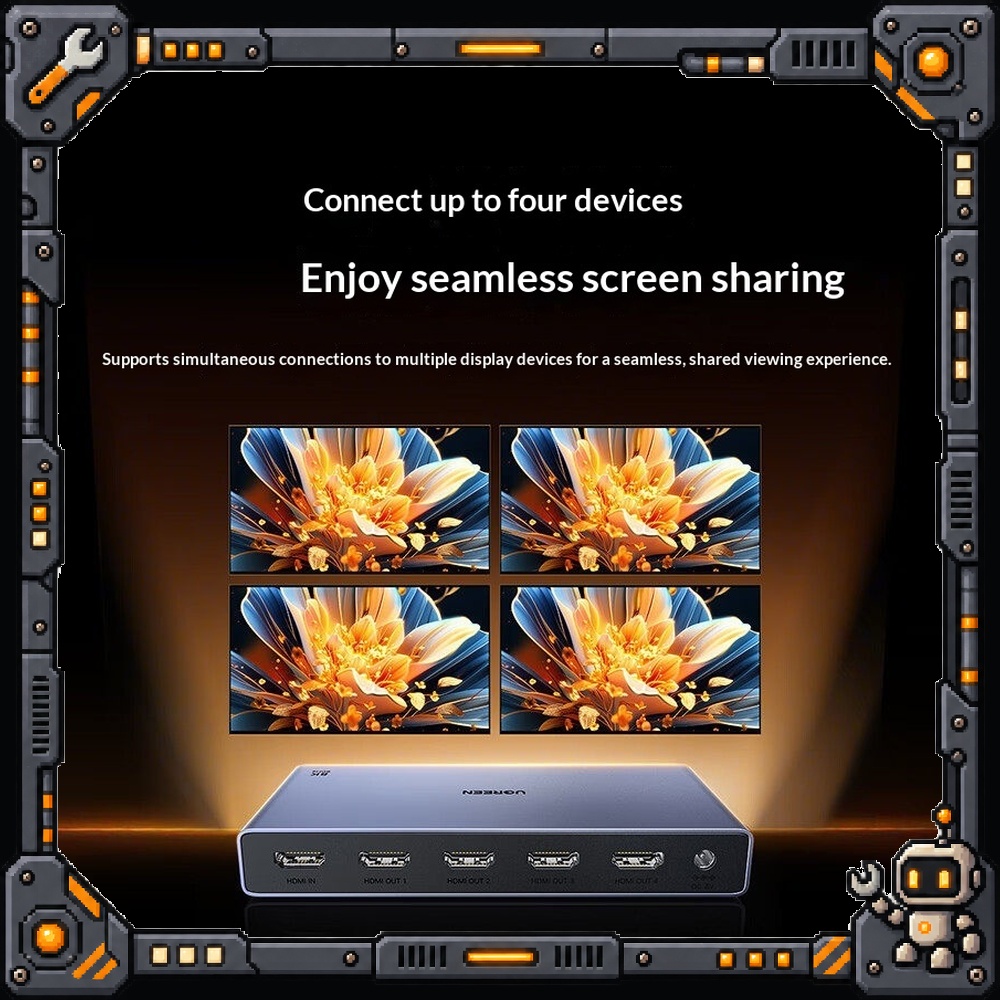 Hdmi Splitter 1 In 4 Out 4K 60Hz - UGREEN CM713-25858 HDMI 2.1 Splitter 1