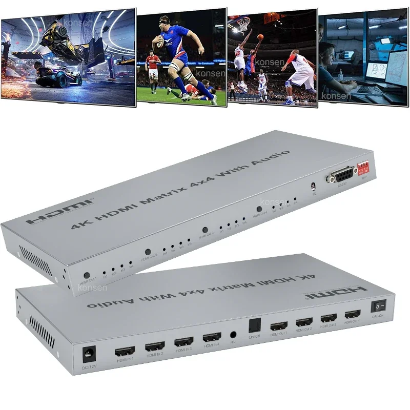Hdmi Matrix Switch 4X4 4K 60Hz - 4K 60Hz 4x4 HDMI Matrix 4