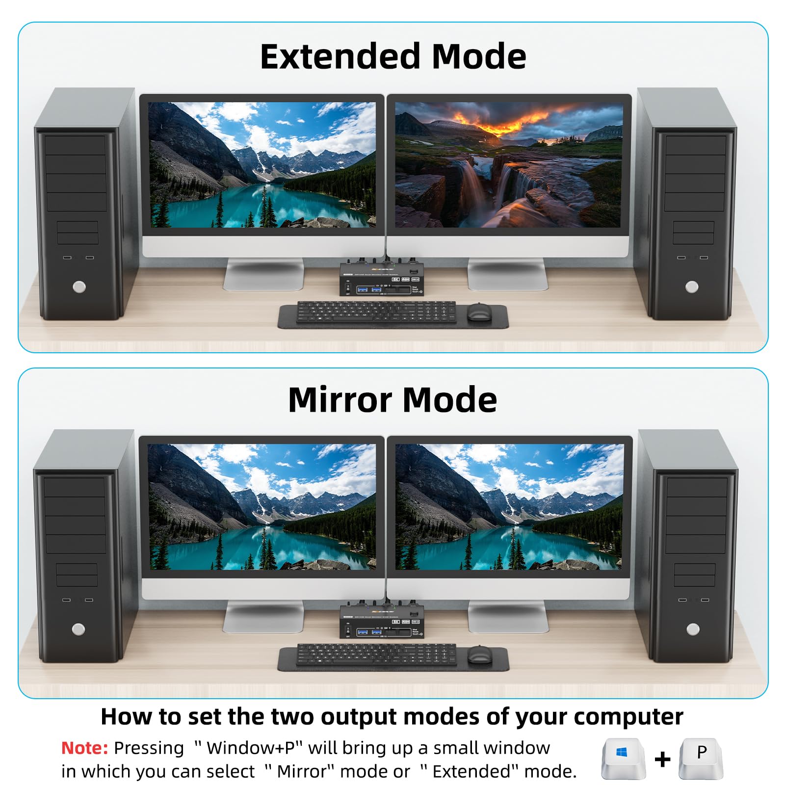 8K KVM Switch 2 PC 2 Monitors, - Hdmi Kvm Switch 4 Port Dual Monitor review and price