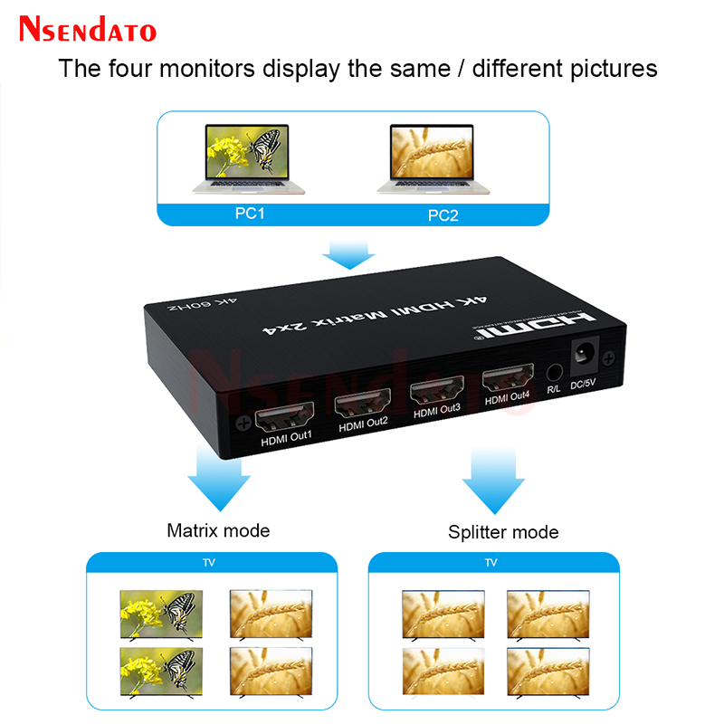 4K 60Hz HDMI Matrix 2x4 For Do - Hdmi Splitter 1 In 4 Out 4K 60Hz review and price