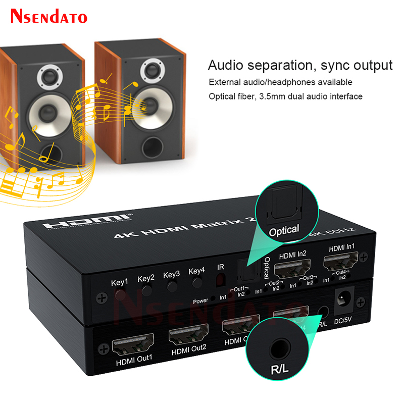 4K 60Hz HDMI Matrix 2x4 For Do - Hdmi Splitter 1 In 4 Out 4K 60Hz review and price