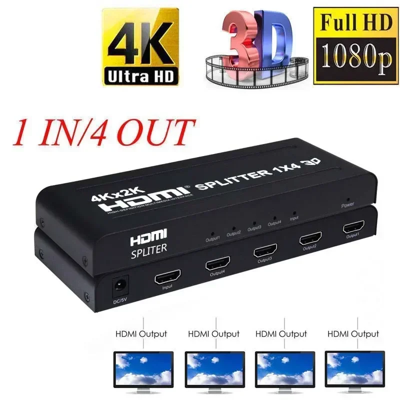 4K 3D 1x4 HDMI Splitter 1x2 Vi - Hdmi Splitter 1 In 4 Out 4K 60Hz review and price