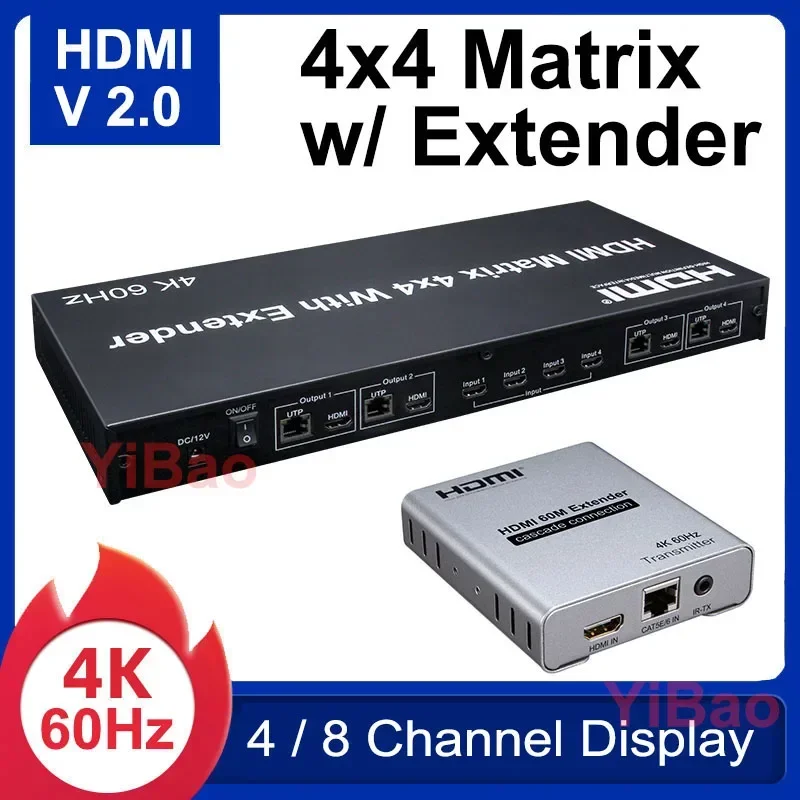 4K 60Hz 4X4 Matrix HDMI2.0 4x4 - Hdmi Matrix Switch 4X4 4K 60Hz review and price