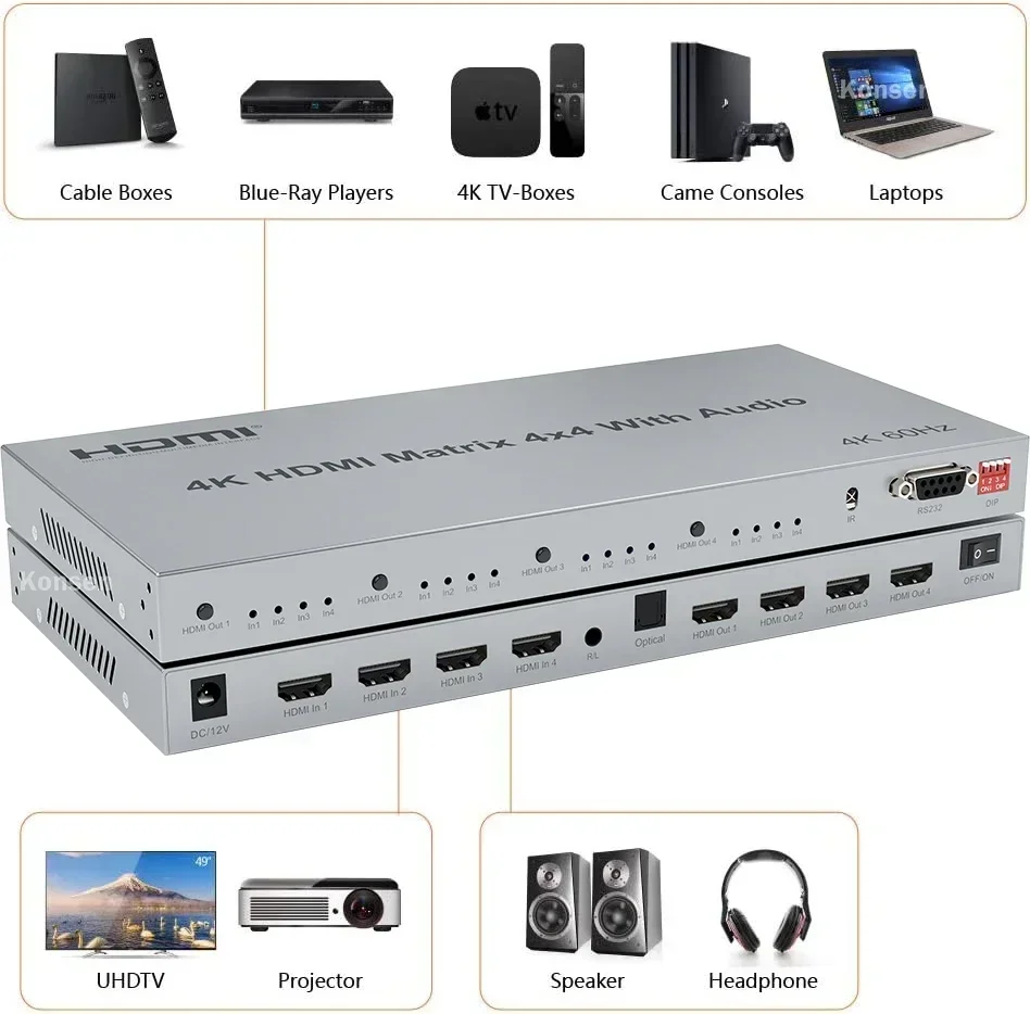 4K HDMI True Matrix Switch 4 i - Hdmi Matrix Switch 4X4 4K 60Hz review and price