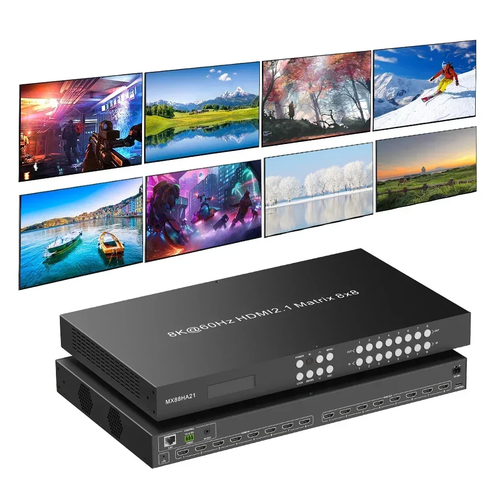 New Factory 8k 4k60hz 8 in 8 O - Hdmi Matrix Switch 4X4 4K 60Hz review and price