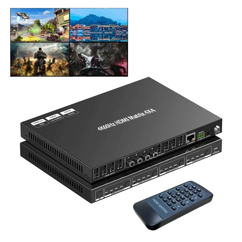 New Factory 8k 4k60hz 8 in 8 O - Hdmi Matrix Switch 4X4 4K 60Hz review and price