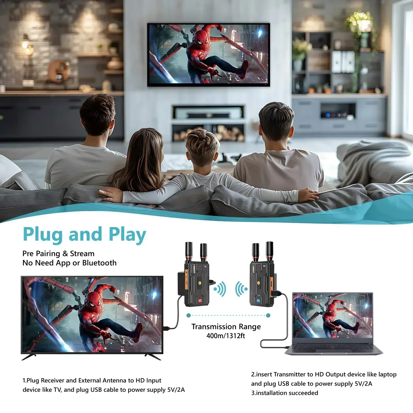 400m 5G 4K Wireless Video Tran - Wireless Hdmi Transmitter And Receiver 4K review and price