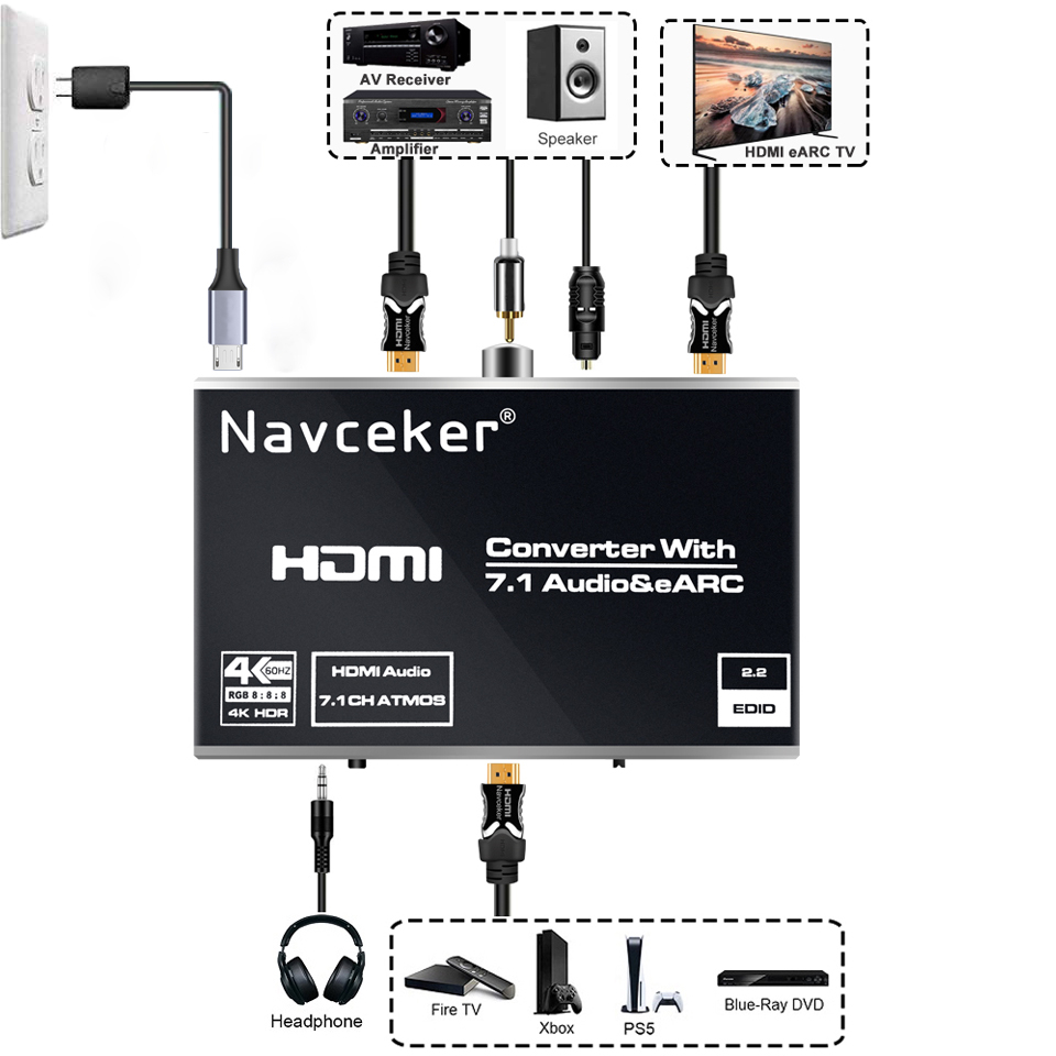 2026 Best eARC HDMI 2.0 Audio  - Hdmi Audio Extractor Earc 7.1 review and price