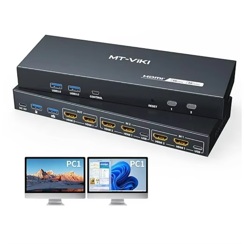 8K 60Hz HDMI KVM Switch 2 Moni - Hdmi Kvm Switch 4 Port Dual Monitor review and price