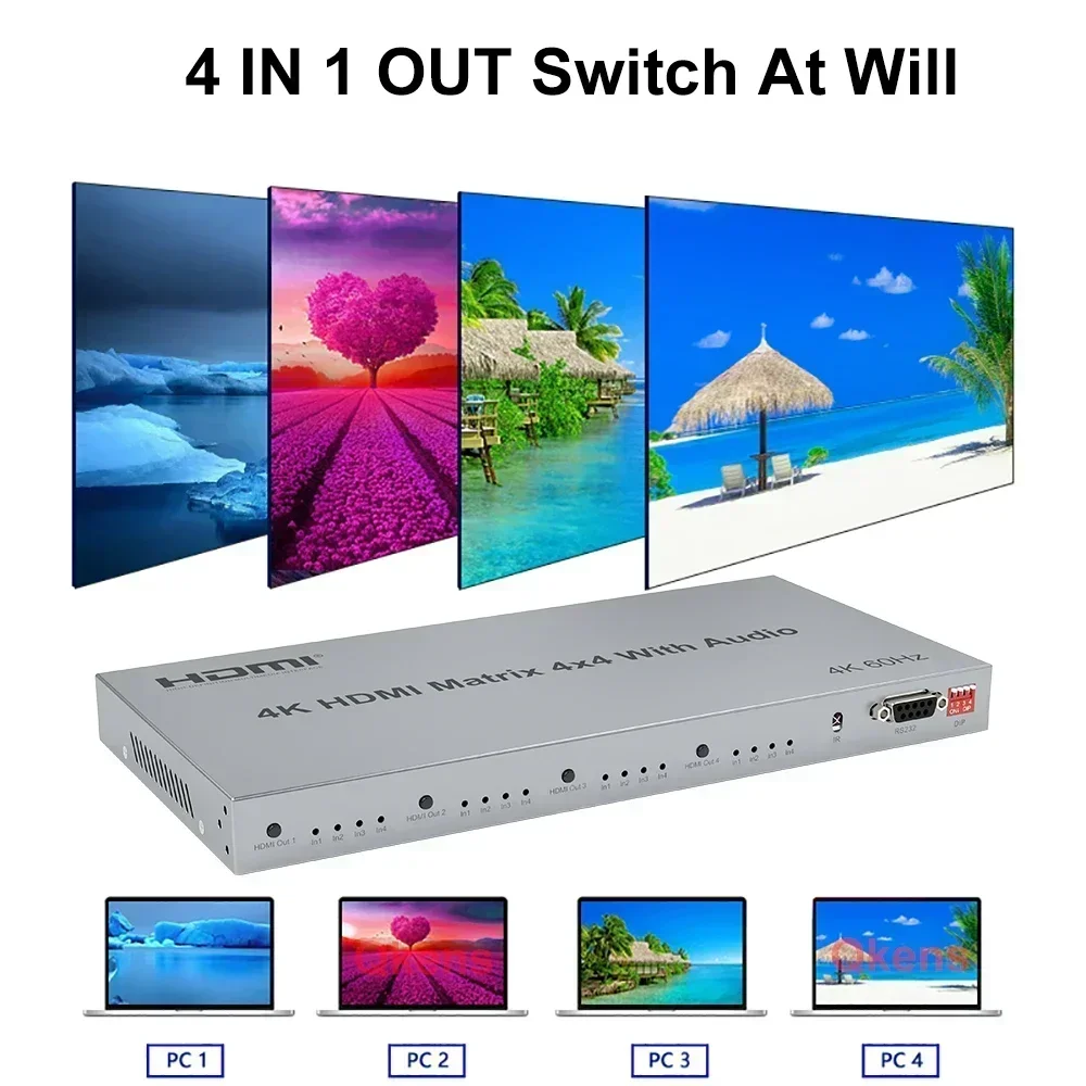 4K 60Hz 4x4 HDMI Matrix with R - Hdmi Matrix Switch 4X4 4K 60Hz review and price