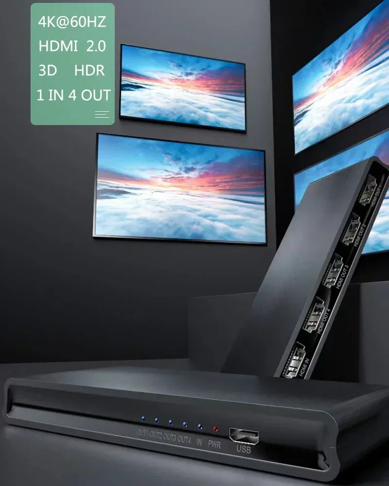 4K 60hz HDMI Splitter 1x2 1x4  - Hdmi Splitter 1 In 4 Out 4K 60Hz review and price