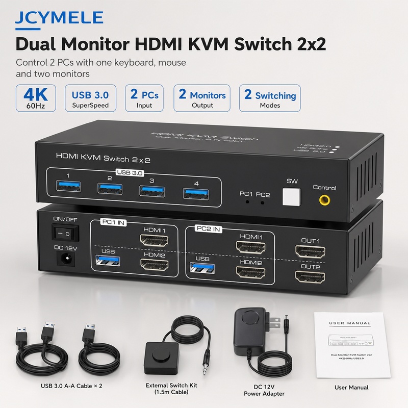 HDMI KVM Switch 2 Computers 2  - Hdmi Kvm Switch 4 Port Dual Monitor review and price
