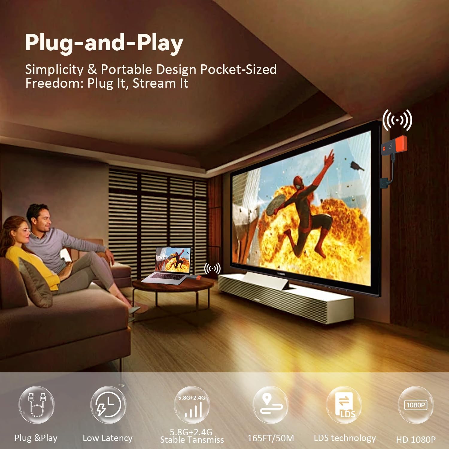 50M 1080P Wireless Video Audio - Wireless Hdmi Receiver For Projector review and price