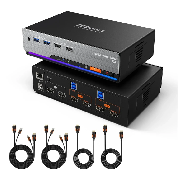 TESmart for HDMI 2.1 Dual 4K14 - Hdmi Kvm Switch 4 Port Dual Monitor review and price