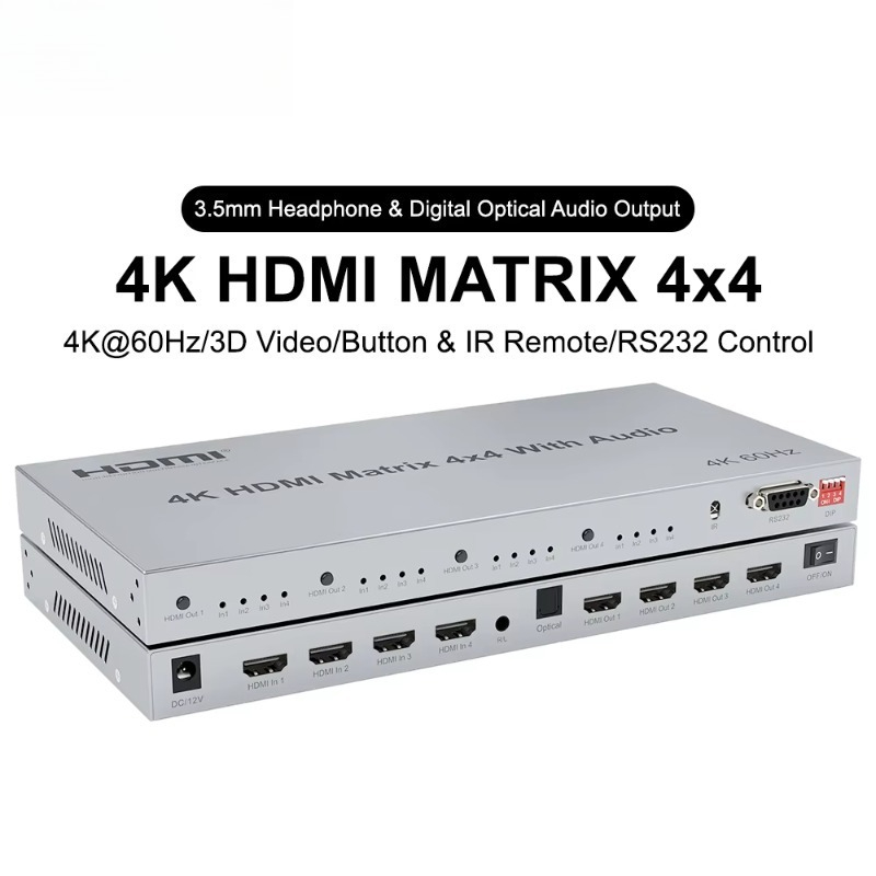4x4 HDMI matrix with RS232 Sea - Hdmi Matrix Switch 4X4 4K 60Hz review and price
