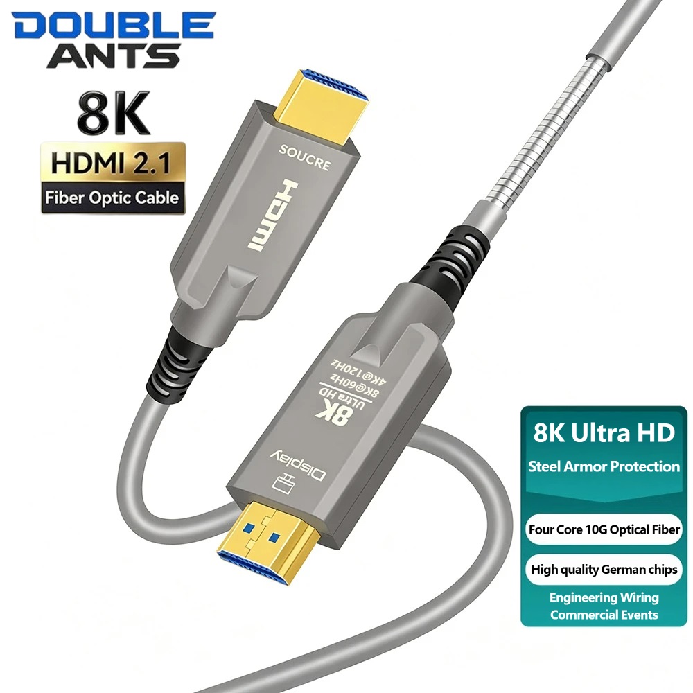 Long Armored HDMI 2.1 Fiber Op - Hdmi Fiber Optic Cable 50M 100M review and price