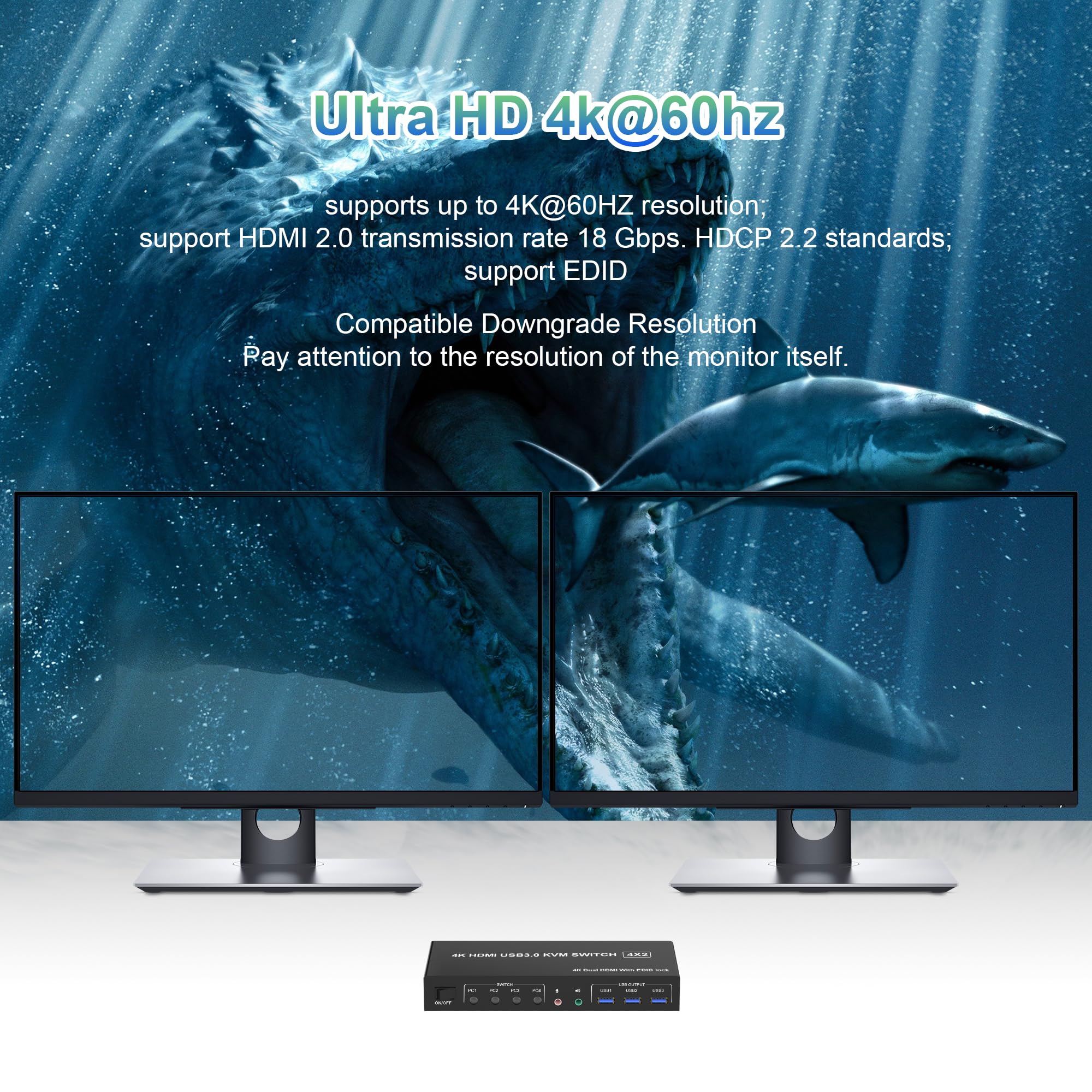 4 IN 2 OUT HDMI Dual Monitor K - Hdmi Kvm Switch 4 Port Dual Monitor review and price